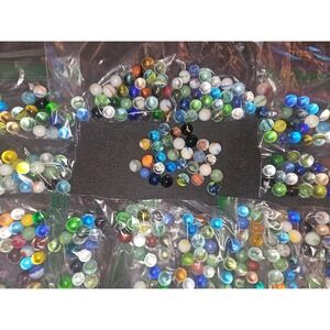Fantastic Assorted Lot Of 30 Vintage Marbles with some Glowers